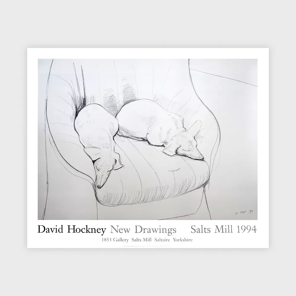 Black and White Dogs Exhibition Poster / David Hockney