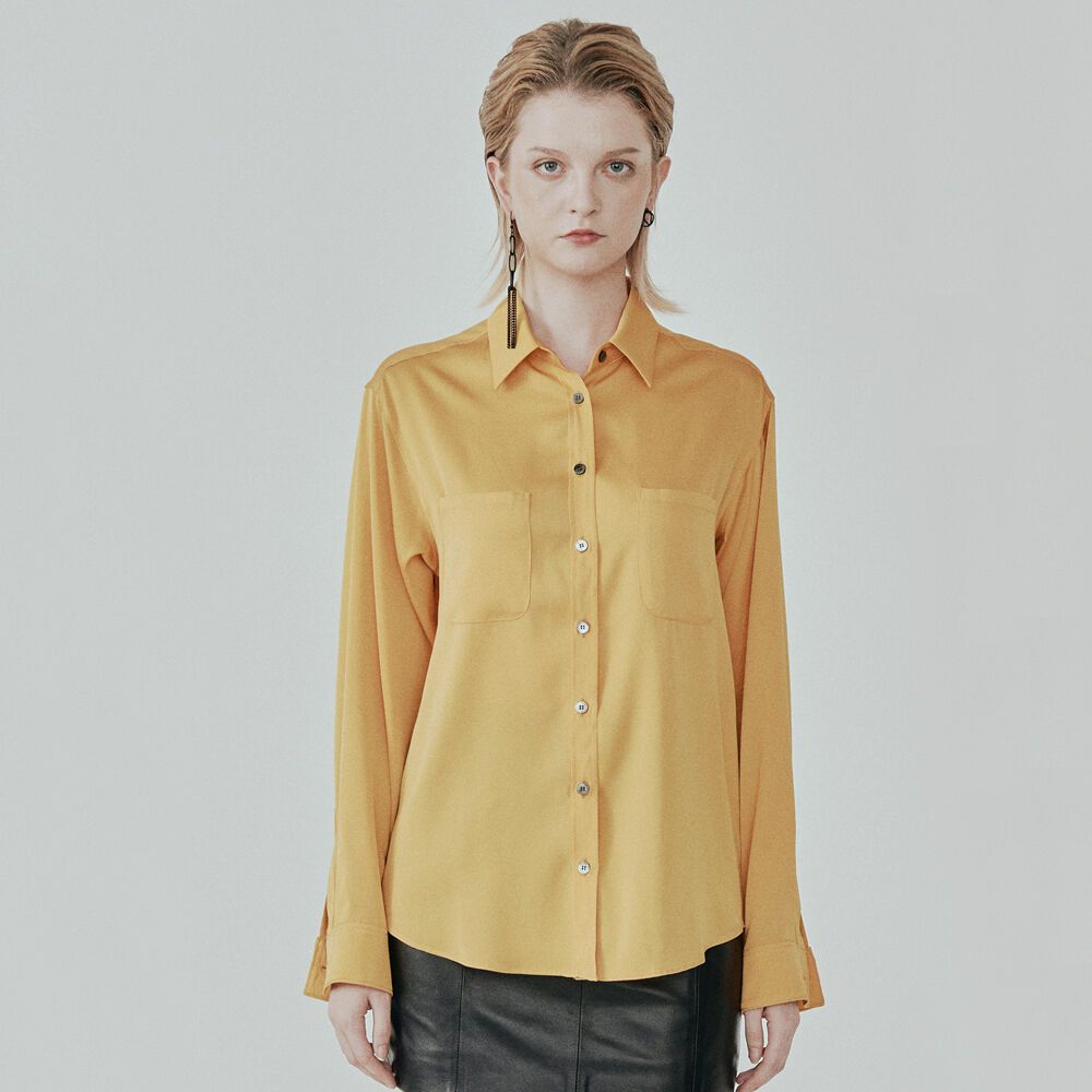 BOYFRIEND SILK SHIRT MUSTARD 감도 깊은 취향 셀렉트샵 29CM