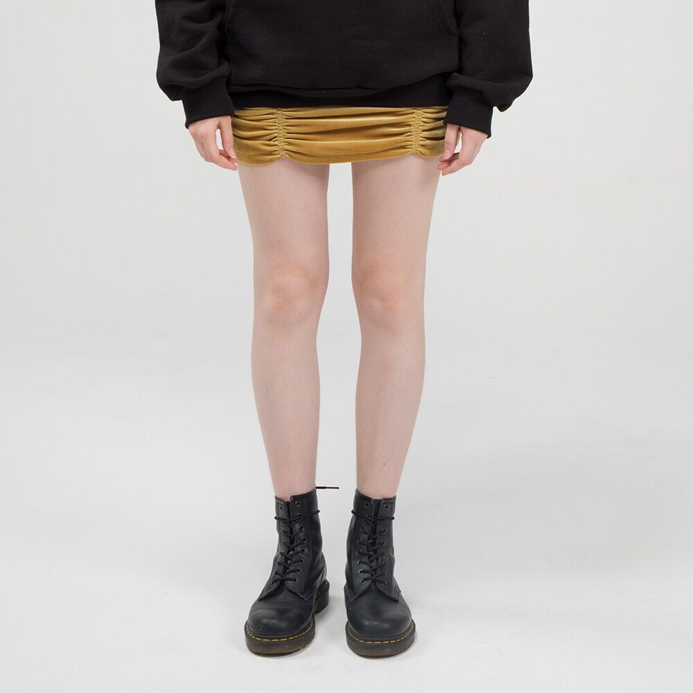 VELVET WRINKLE SKIRT[MUSTARD] 감도 깊은 취향 셀렉트샵 29CM