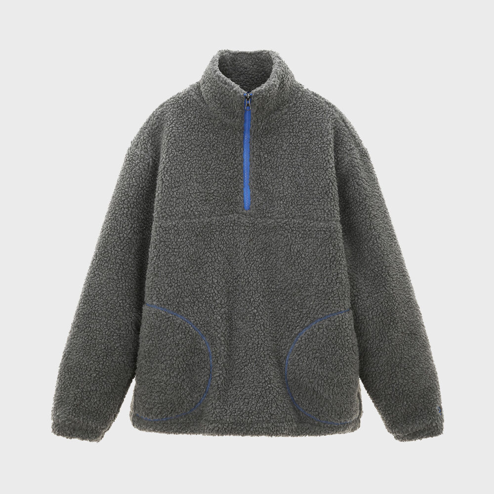 24FW clove] Logo Fleece Half-zip_Men (Light Grey) - 감도