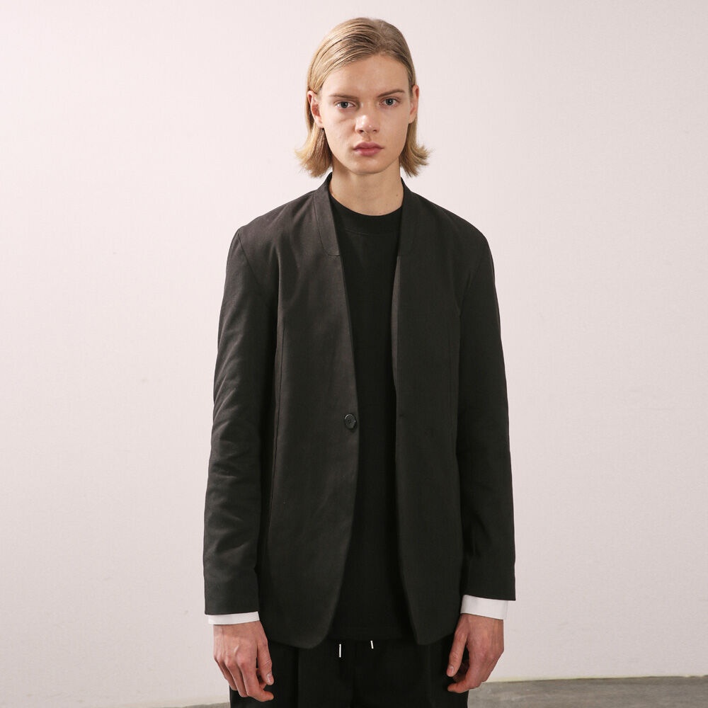 MINIMAL NO COLLAR JACKET [BLACK] - 감도 깊은 취향 셀렉트샵 29CM