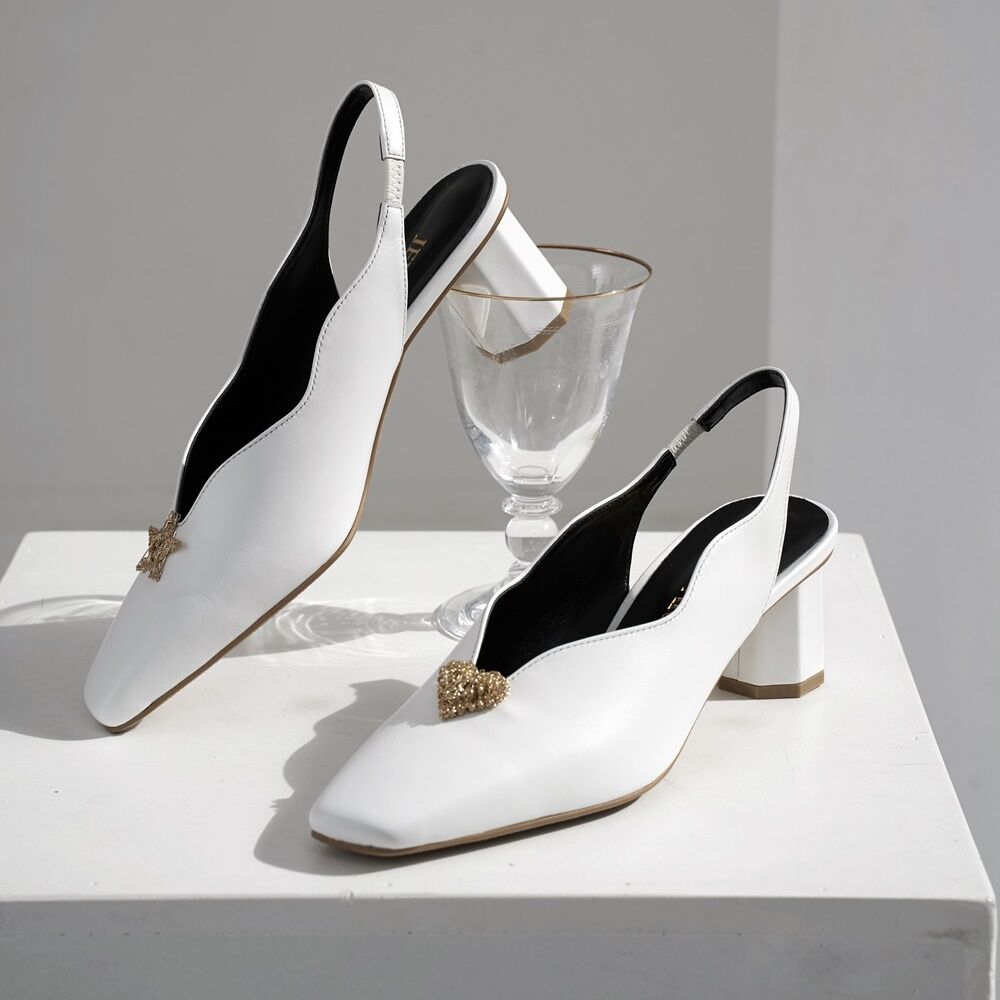 Slingback white hot sale