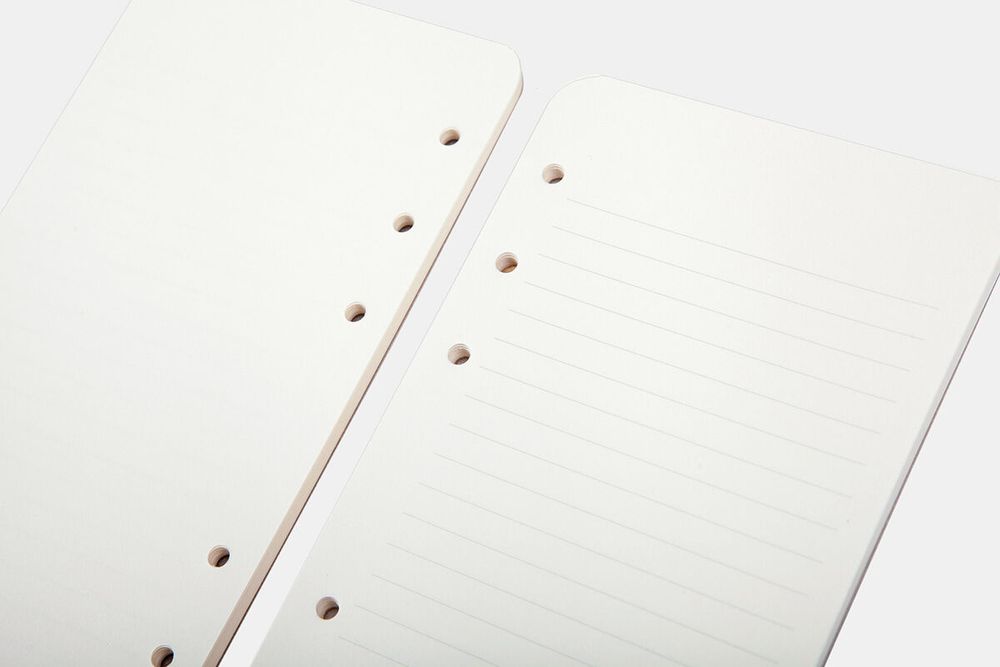 왼쪽페이지는 무선, 오른쪽 페이지는 유선으로 디자인된 유무선 통합형 속지입니다.


SIZE
9060(B6) : 108 x 172 mm, 6공, 120 page
9061(CEO) : 86 x 172 mm , 6공, 120 page
9062(B7) : 75 x 125 mm , 6공, 150 page