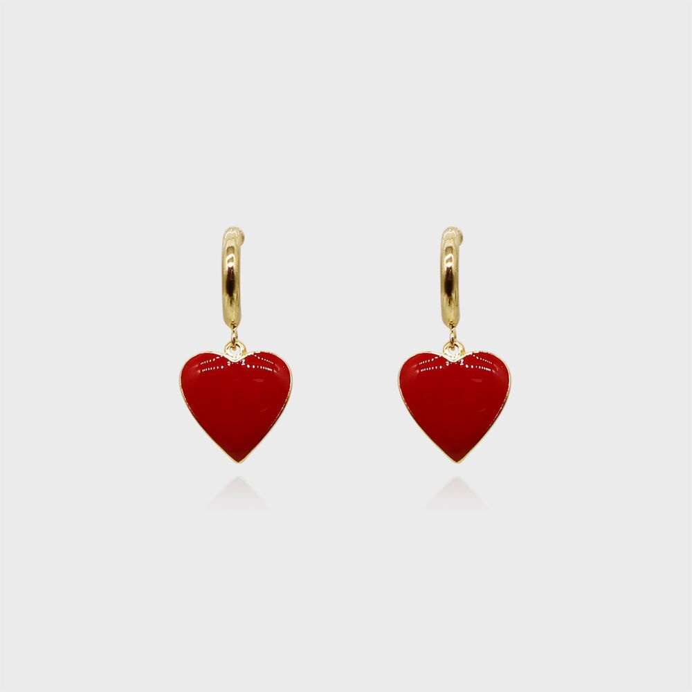 【Hei】bold heart one-touch earring★2色 Hei】bold heart one-touch earring☆2色 bold heart one-touch