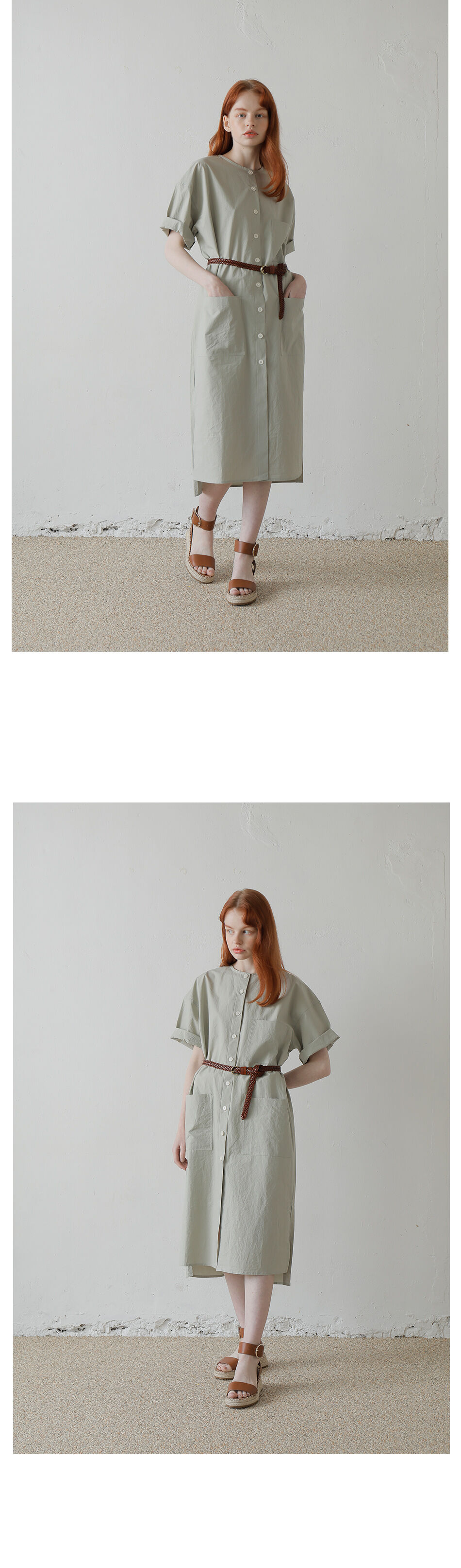 20SS NO COLLAR SHIRT DRESS / KHAKI 감도 깊은 취향 셀렉트샵 29CM