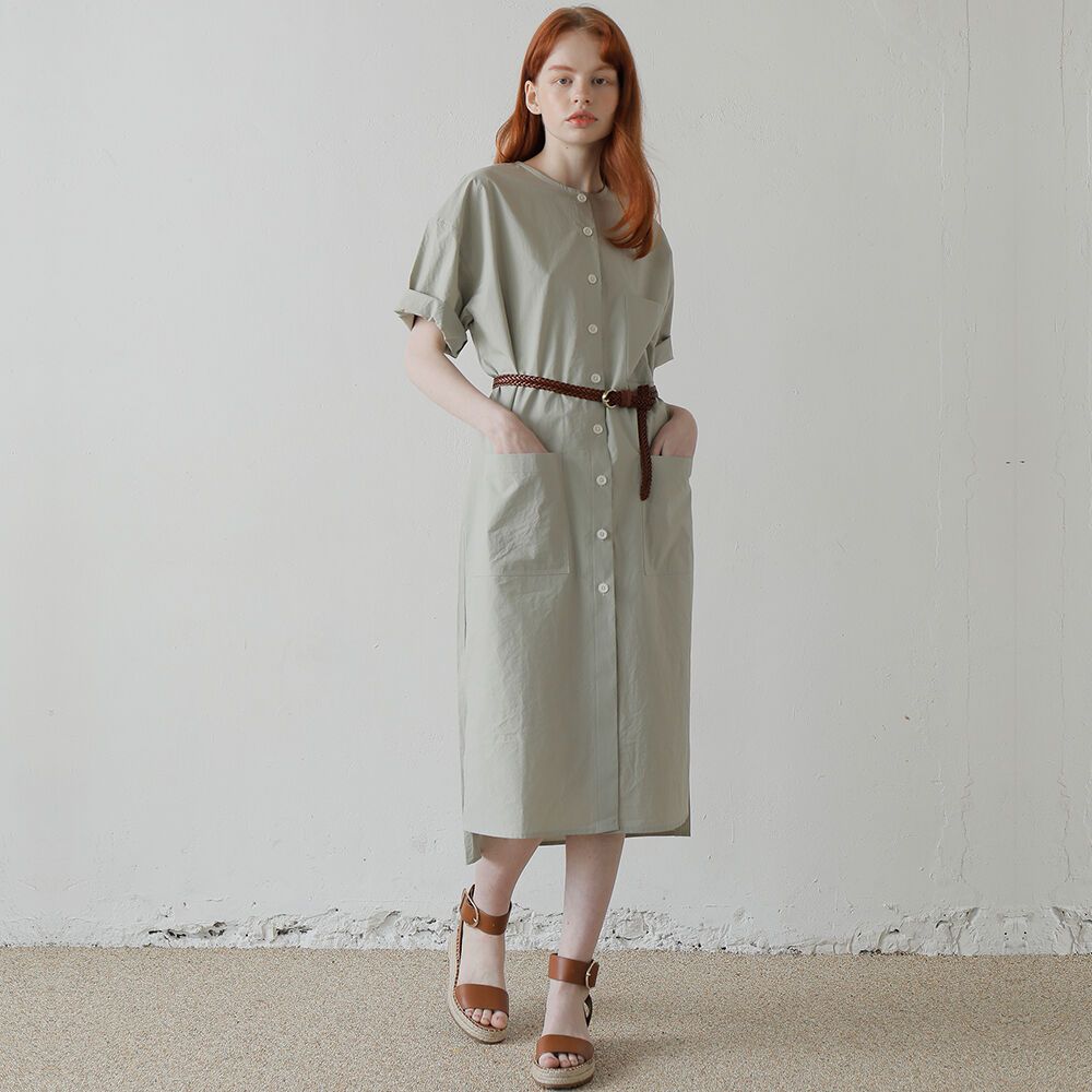 20SS NO COLLAR SHIRT DRESS / KHAKI 감도 깊은 취향 셀렉트샵 29CM