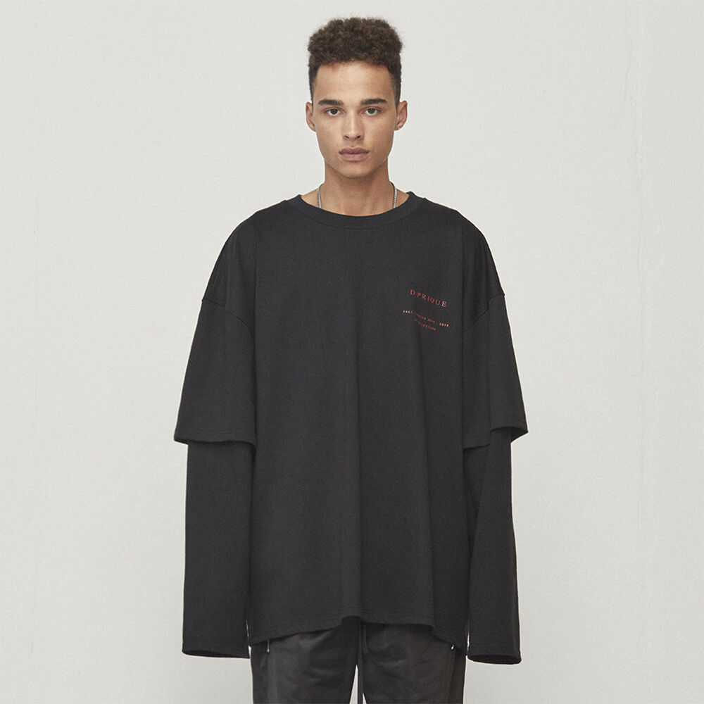 BTS 정국 착용] 06 Layered T-Shirt - Black - 감도 깊은 취향