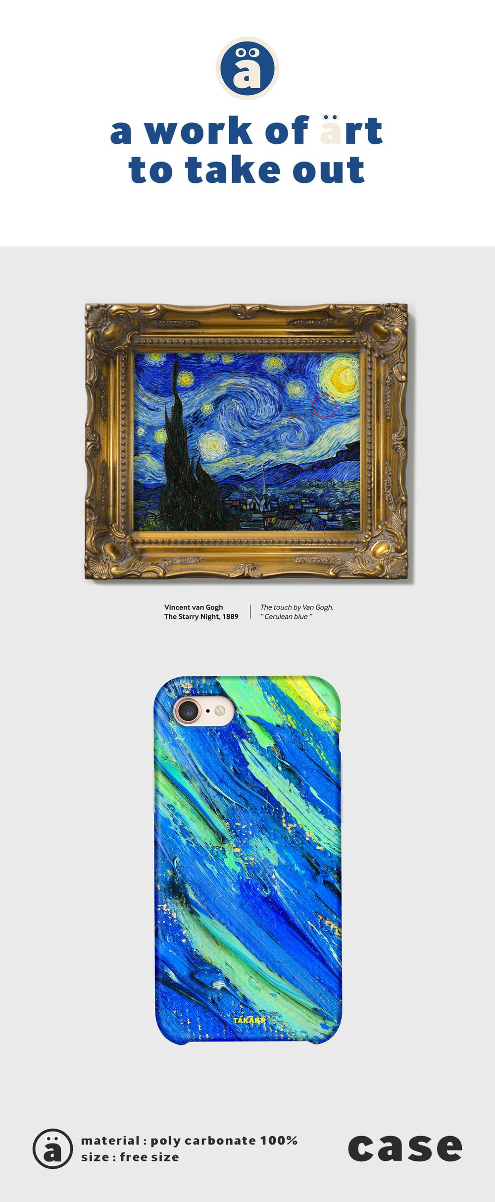 Peinture : ‘The Starry Night ’ by Vincent van Gogh - The touch by Van Gogh. “ Cerulean Blue ”