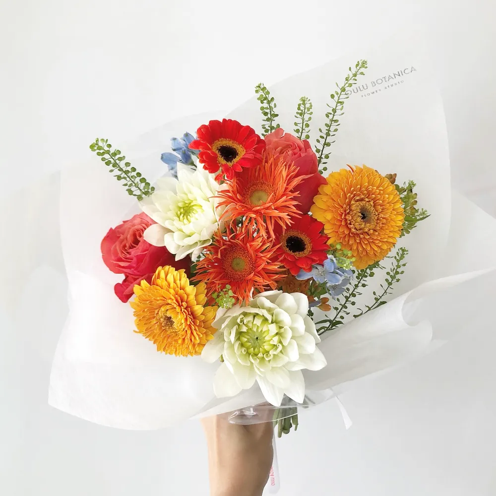 화이트 달리아와 오렌지 거베라 (L)