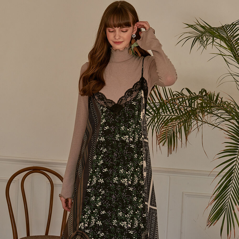 ワンピース ETMON Slip Multi Pattern Dress, Green joseph-ribkoff-dresses-