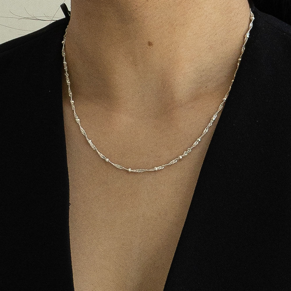 ネックレス・ペンダント EOU STUDIO small ball chain necklacesilver Ball Chain Necklaces 2.5mm Silver or Gunmetal Ball Chains