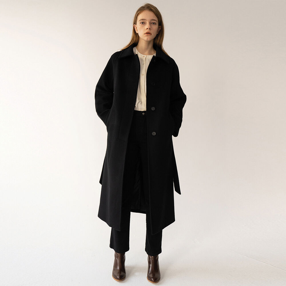 FW20 ESSENTIAL] 캐시미어 Cashmere Single Coat Black - 감도 깊은