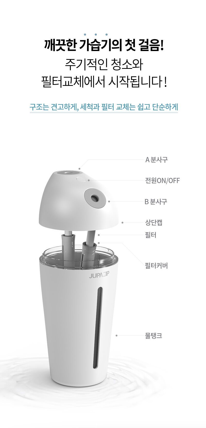 주파집 휴대용 미니가습기 듀얼미스트 필터3세트 - 감도 깊은 취향 셀렉트샵 29CM