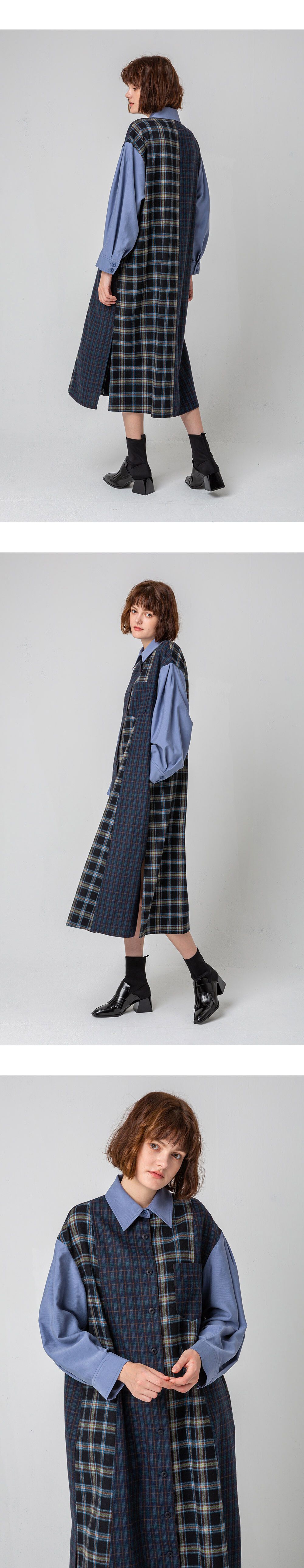 Checker Robe PAGE_Unbalance check robe dress_BLUE - 감도 깊은 취향 셀렉트샵 29CM