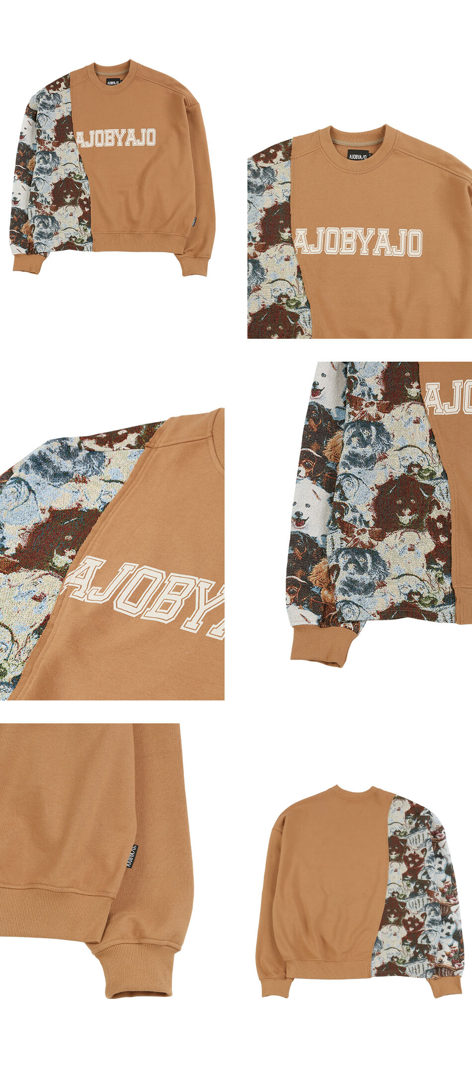 Puppies Jacquard Oversized Sweatshirt [Beige] - 감도 깊은