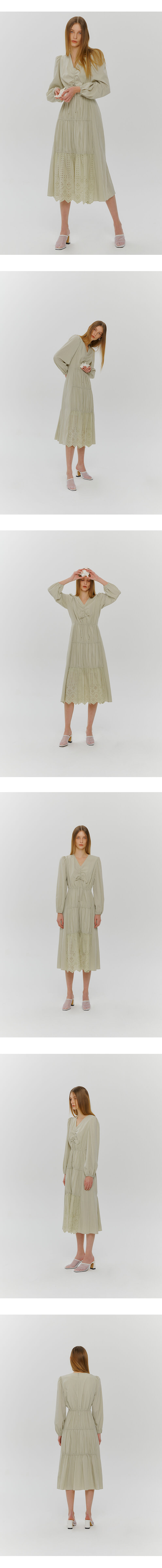 ワンピース ETMON Stair Shirring Punching Dress, Light Green Stair Shirring Punching Dress, Light Beige - 감도 깊은 취향