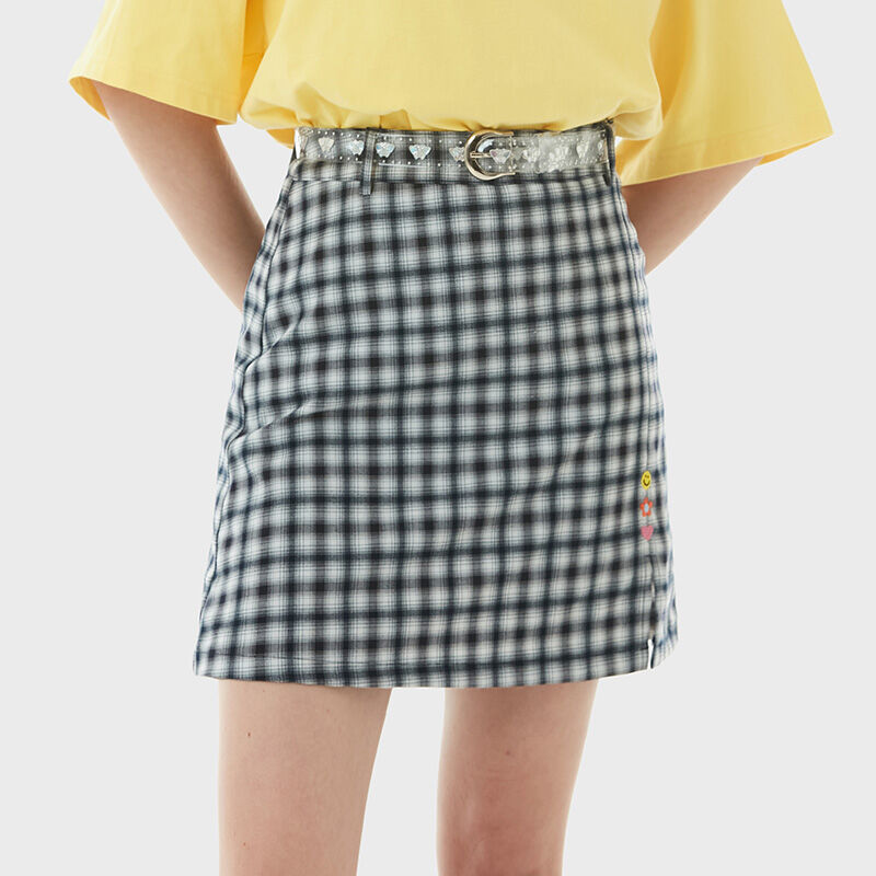 ROLAROLA★韓国大人気★CHECK CLEAR BELT SKIRT SK-21145 MUSINSA | ROLAROLA (SK-21145) CHECK CLEAR BELT SKIRT YELLOW