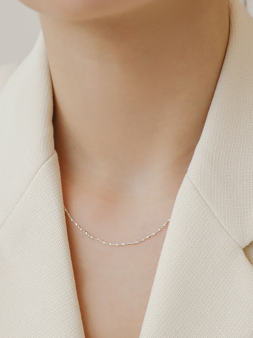 ■ENGBROX■ silver925slim shiny necklace EBNL21005 Nickel Alloy Soul Sphere Necklace - Nickel Plated (17mm
