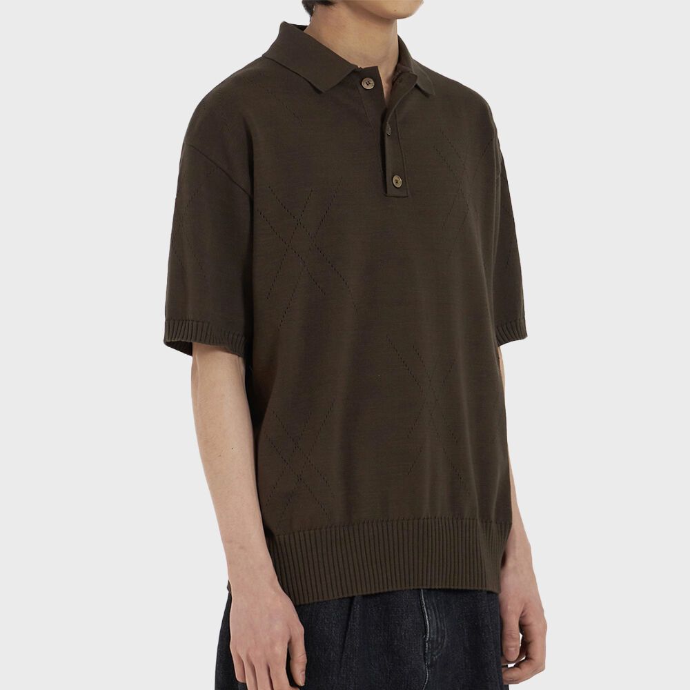 Knit Collar Half TShirt Brown 감도 깊은 취향 셀렉트샵 29CM