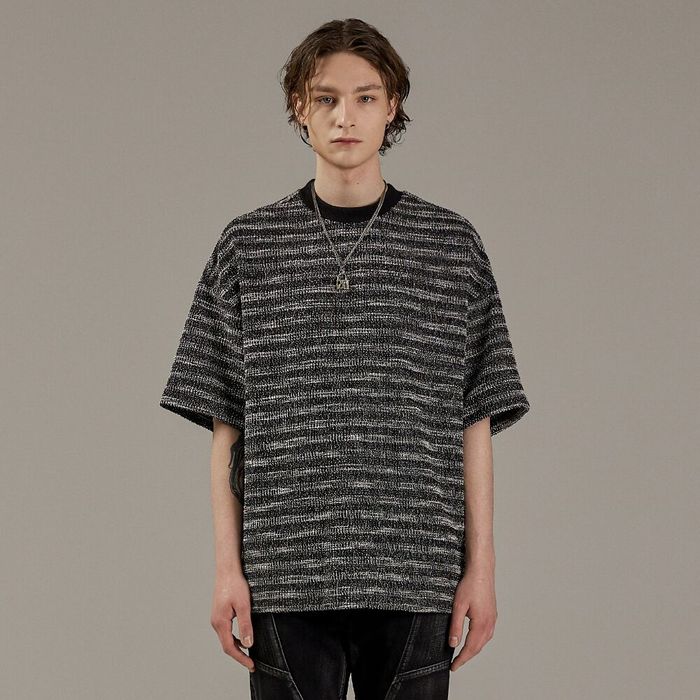 MIXED BOUCLE KNIT HALF SLEEVE BLACK - 감도 깊은 취향 셀렉트샵 29CM Mixed Boucle Knit Half Sleeve Black - 감도 깊은 취향 셀렉트샵 29Cm