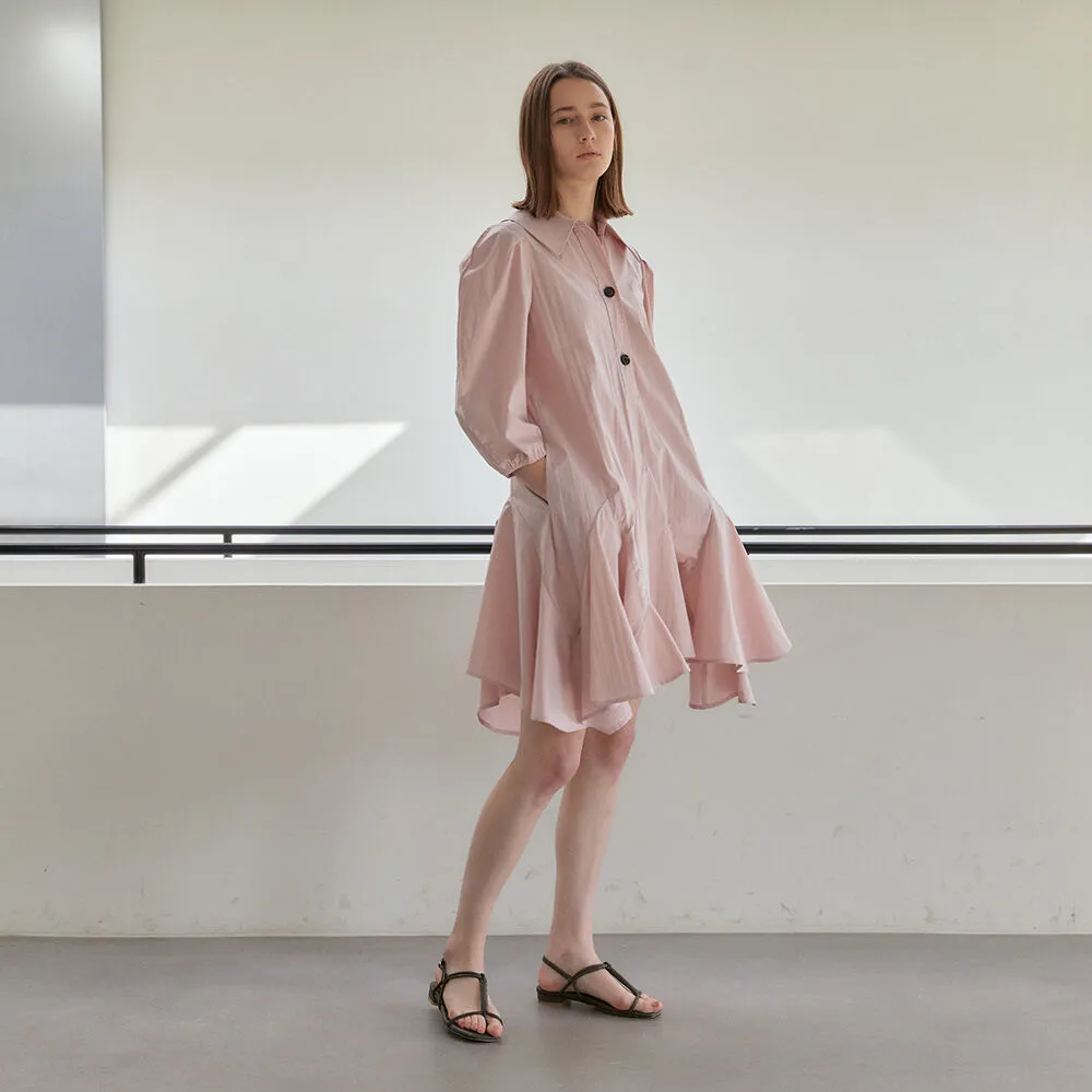 KAJA_RUFFLE & VOLUME DRESS WITH BELTED_PALE PINK - 감도 깊은 취향 셀렉트샵 29CM