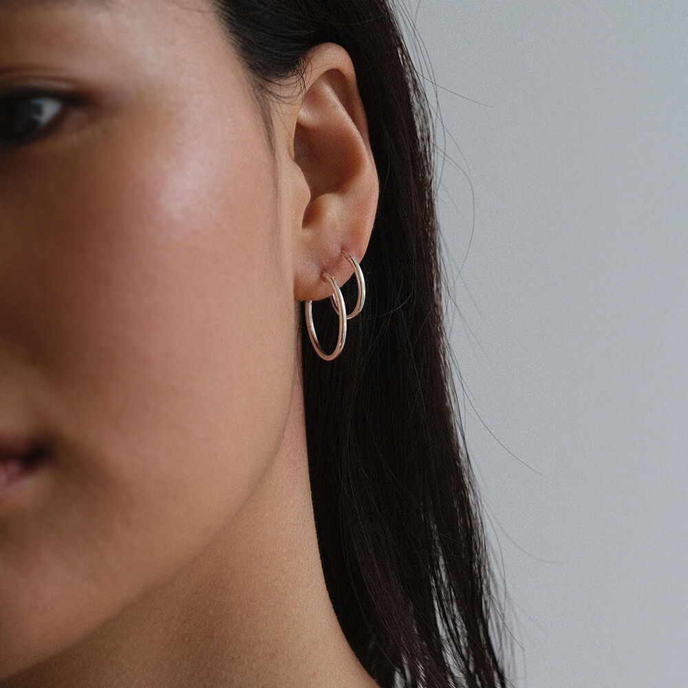 Minimal Hoop Earring - Silver (silver925) - 감도 깊은 취향 셀렉트