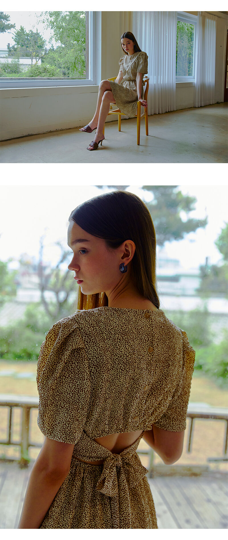 ワンピース ETMON Cutout Ribbon Mini Dress, Beige Cutout Ribbon Mini Dress, Beige - 감도 깊은 취향 셀렉트샵 29CM