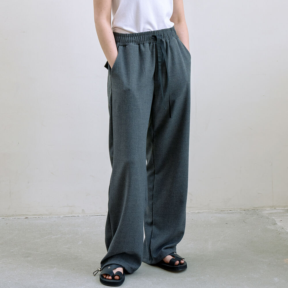 パンツ WOOALONG Signature pigment wide pants CHARCOAL GREY WL233JL Signature pigment wide pants - CHARCOAL GREY - 감도 깊은