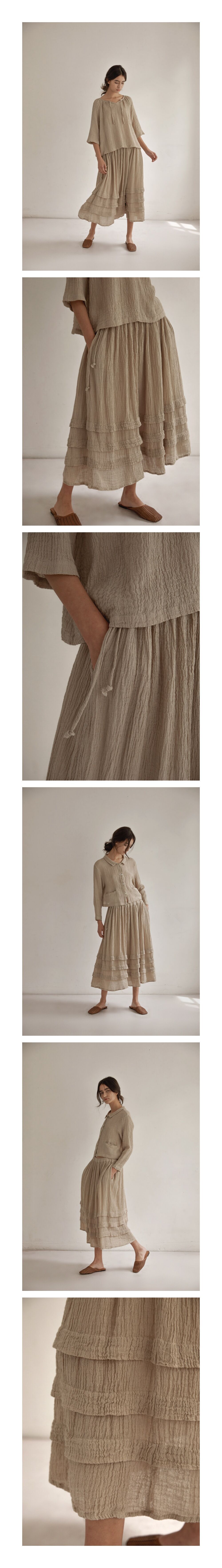 [린넨 지지미 가공]Linen Crease Skirt 3color / + 착용영상 감도 깊은 취향 셀렉트샵 29CM