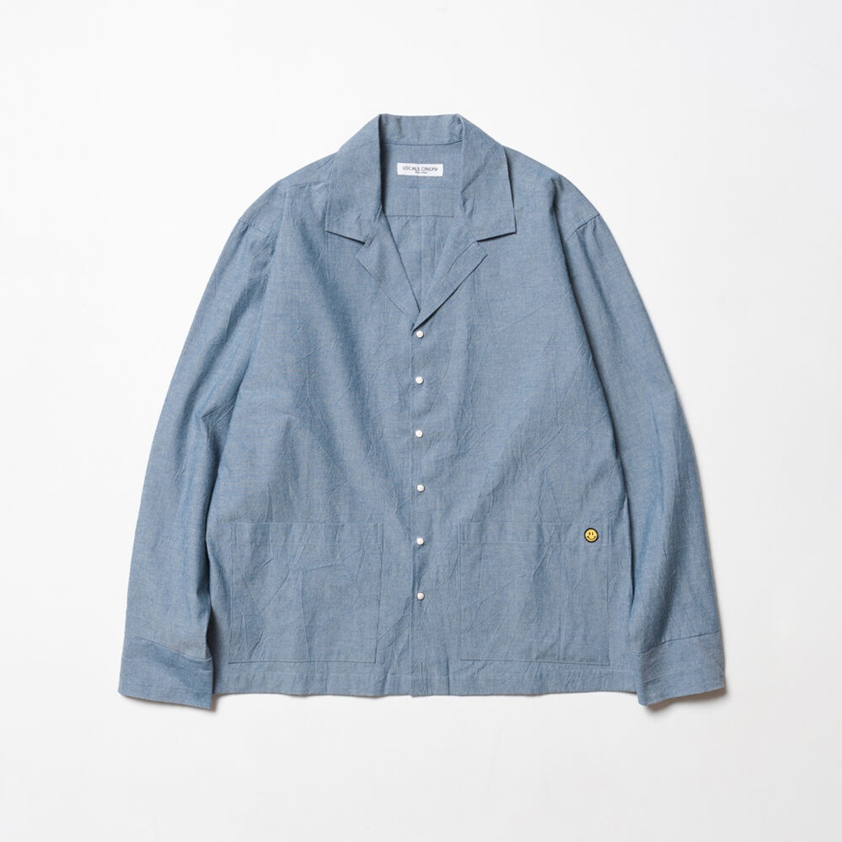 Vintage Chambray satin big collar jacket