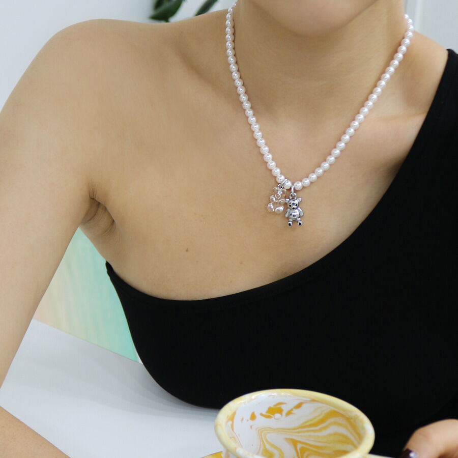 ☆【apple pie order】☆Double Bear Pearl N. ネックレ.ス☆ ☆関税込☆apple pie order☆Double Bear Pearl N. ネックレス