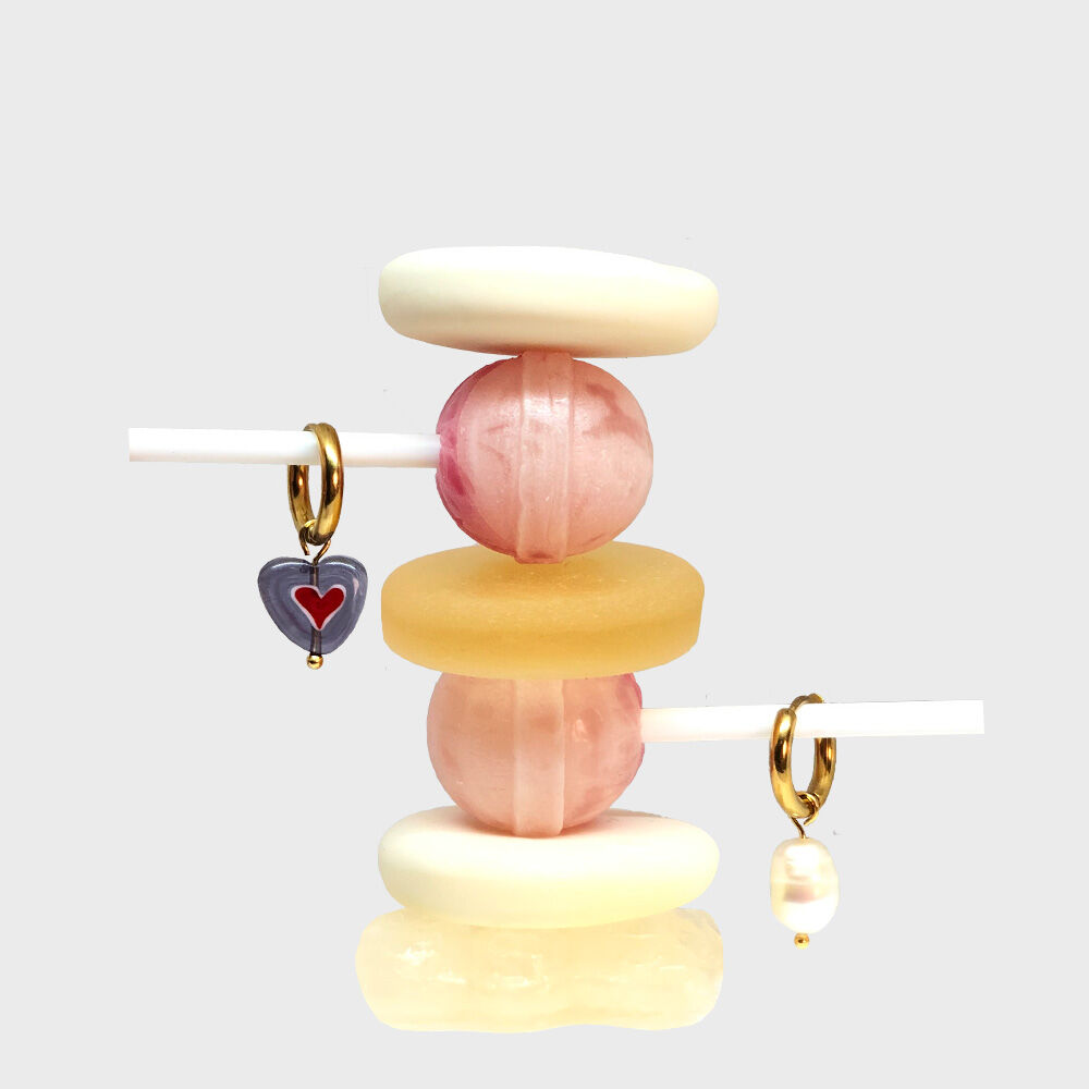 heart bold one touch earrings (2colors) - 감도 깊은 취향