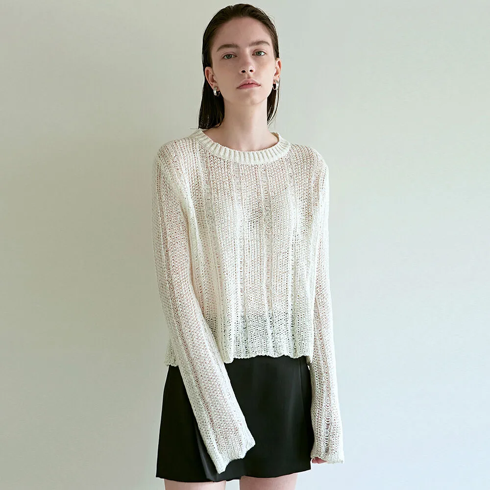 [22th] EMBROIDERY LABEL NET KNIT_2COLOR - 감도 깊은 취향 셀렉트샵 29CM