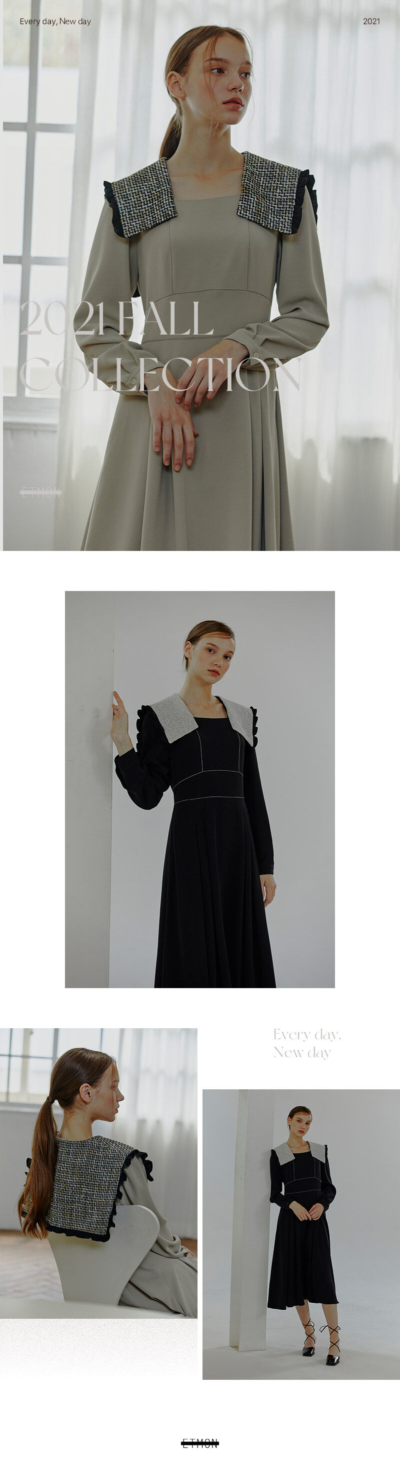 ワンピース ETMON Detachable Sailor Collar Dress, Black See0666a80faf4f6eb64df3bdbdb05