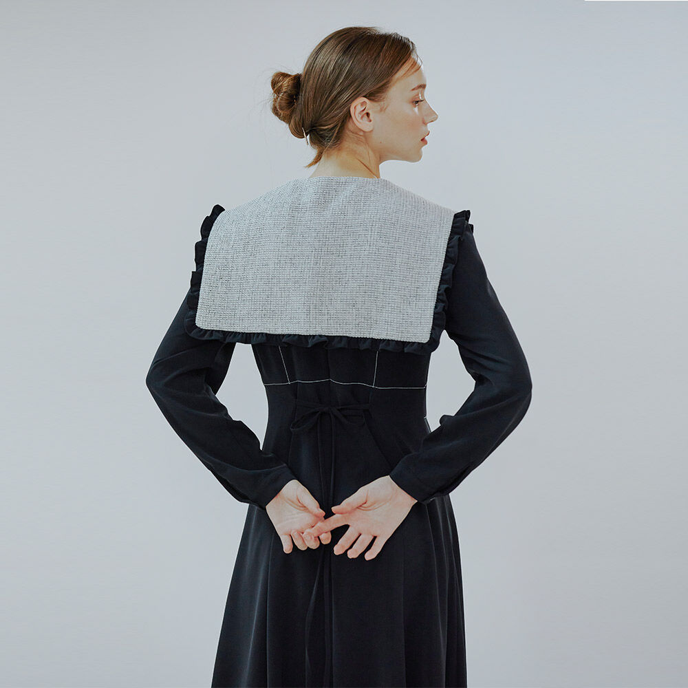 ワンピース ETMON Detachable Sailor Collar Dress, Black See0666a80faf4f6eb64df3bdbdb05