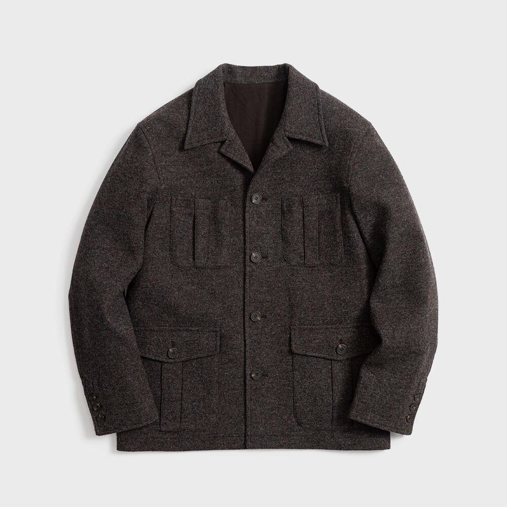 06 TWEED SAFARI JACKET (slate grey 