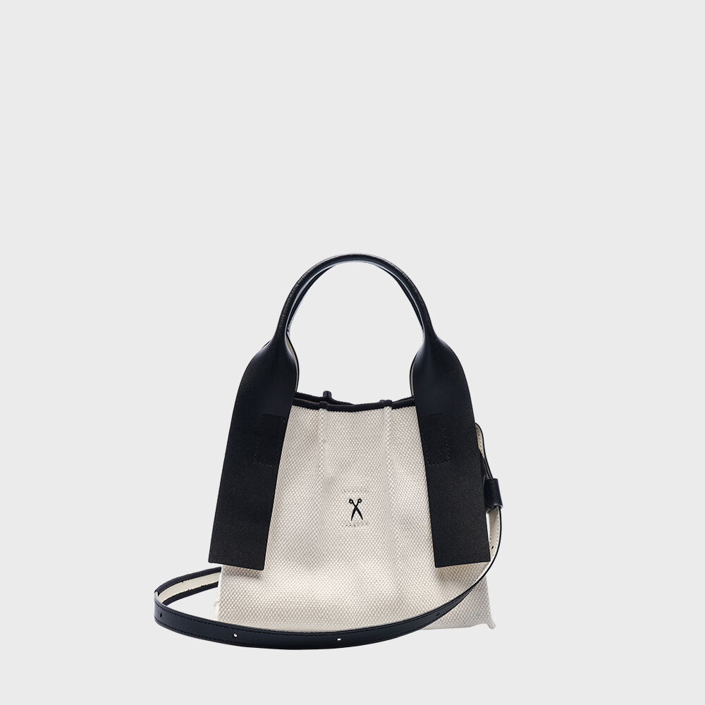 ★TOUT Y EST★ Lucky Pleats Canvas Cross Mini Ivory 0JSM1CB4 Lucky Pleats Canvas Cross Mini Ivory_Dark Brick | JOSEPH AND
