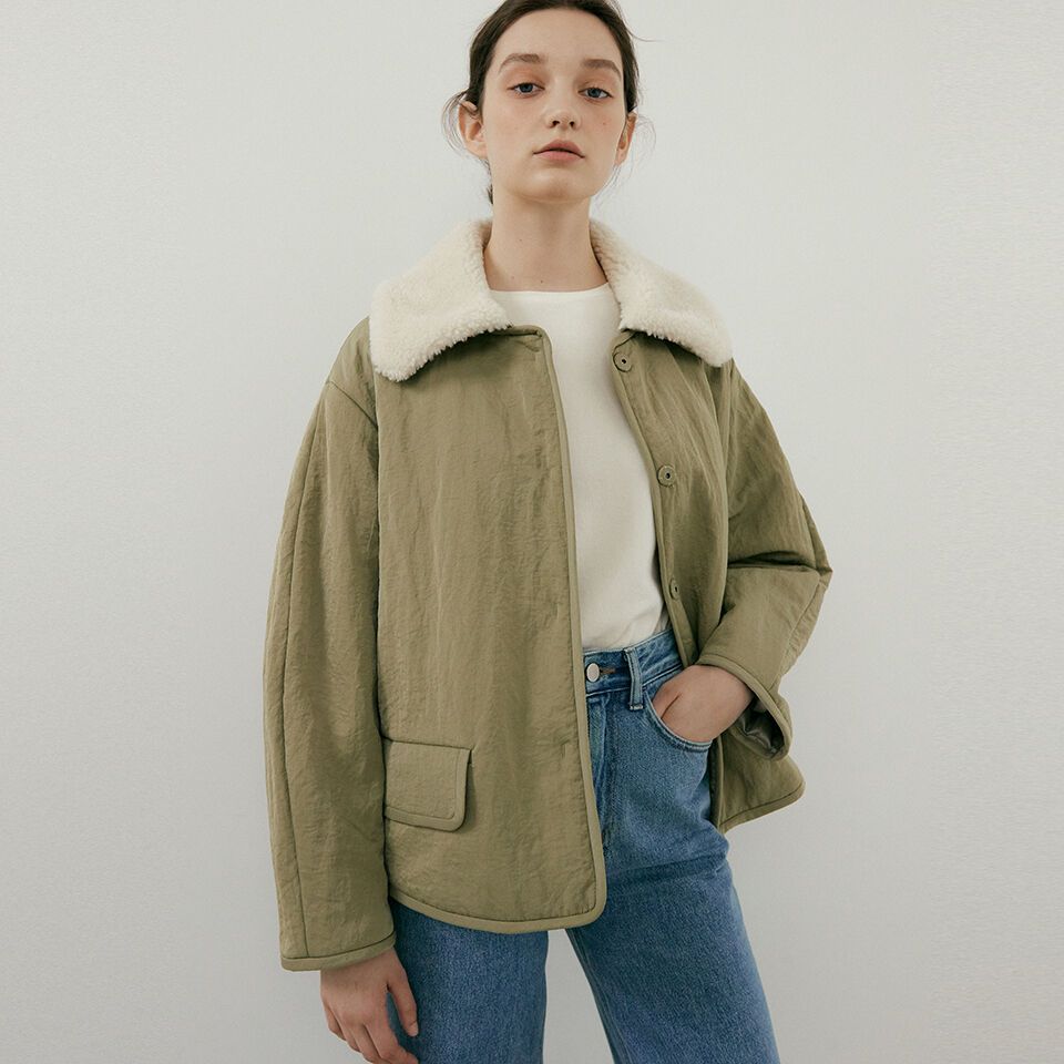 wool shearing collar padded jumper (khaki) 감도 깊은 취향 셀렉트샵 29CM