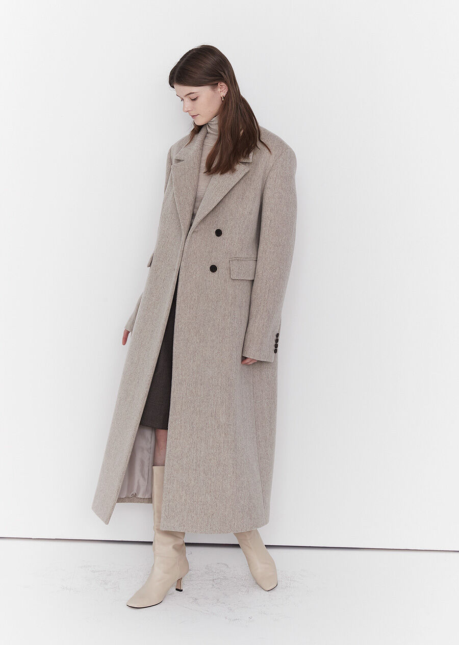 BASIC COLLAR LONG DOUBLE COAT (oat herringbone) 감도 깊은 취향 셀렉트샵 29CM