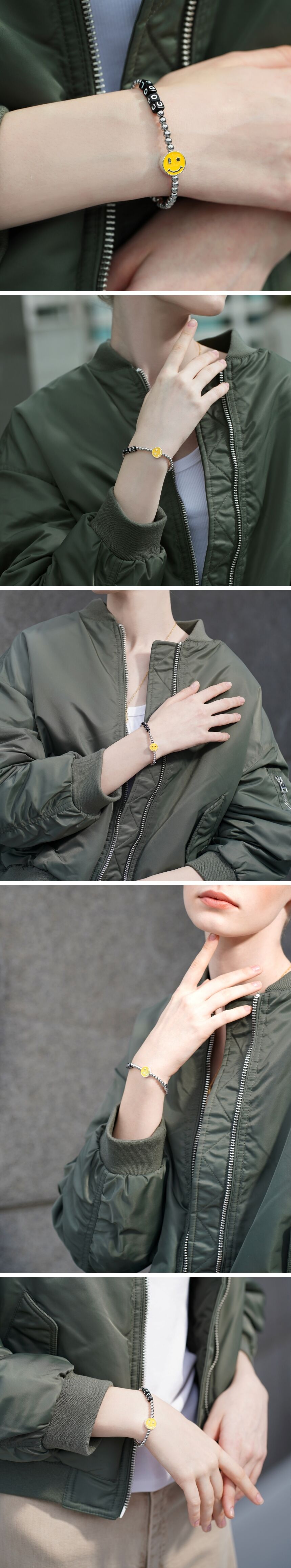 <br><p align='center'>Champ smile initial surgical Bracelet 스마일 참 이니셜 써지컬 볼 팔찌</p>