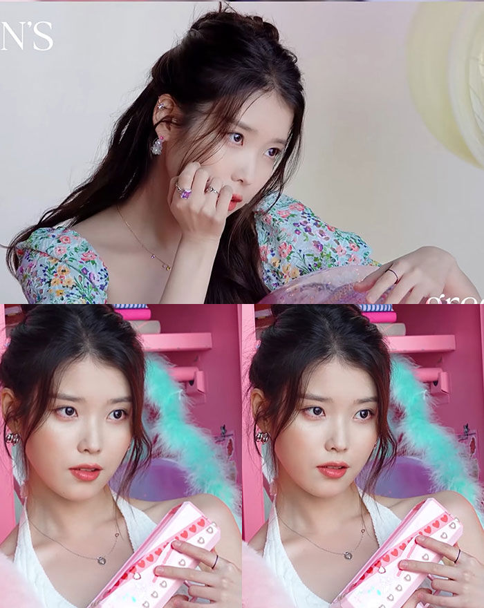 유튜브 시즌그리팅 화보 비하인드영상 아이유 반지 협찬
