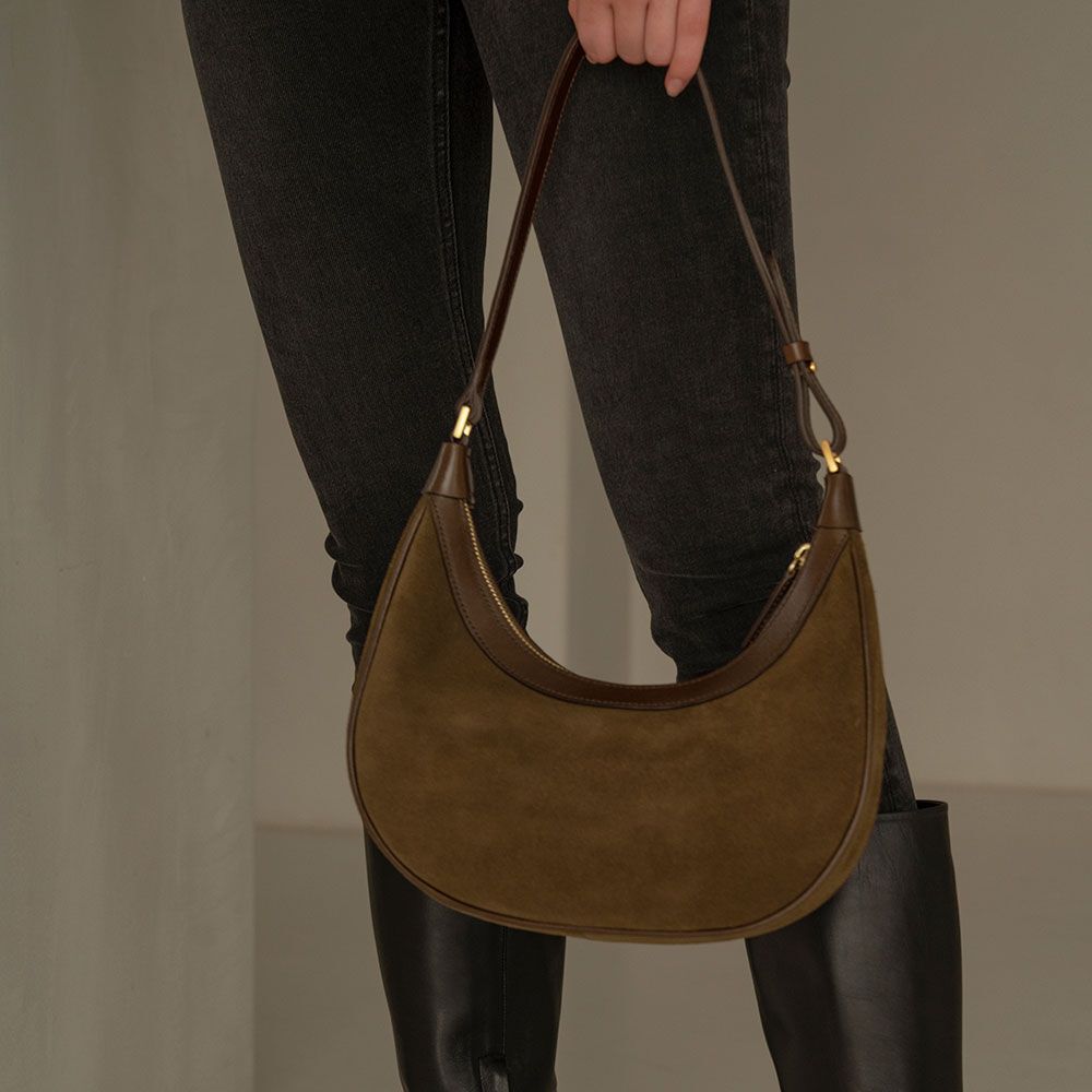 SI AC 3009 Suede HOBO bag_Khaki brown 감도 깊은 취향 셀렉트샵 29CM