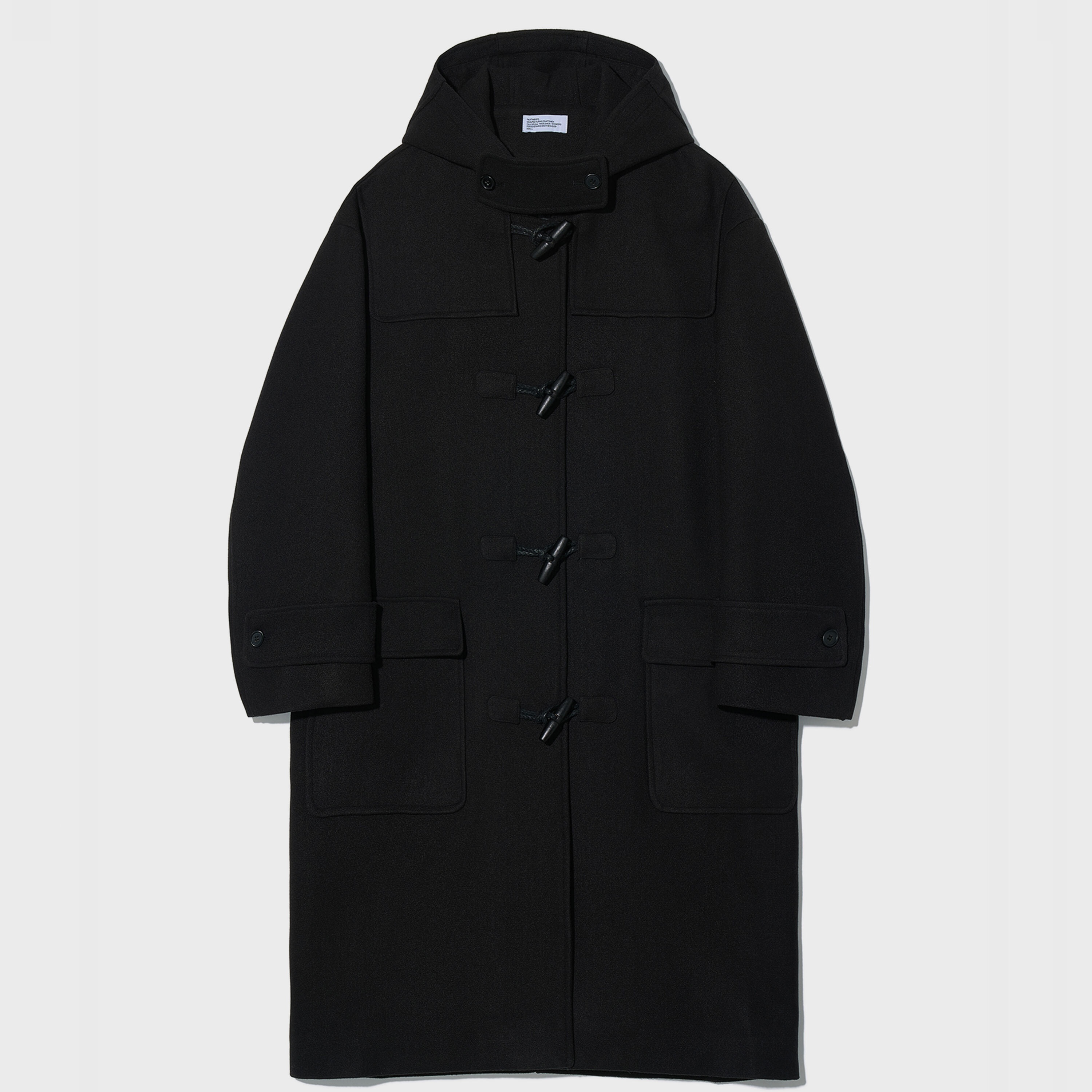 [22F/W Renewal] Oversize Melton Duffle Long Coat Black - 감도