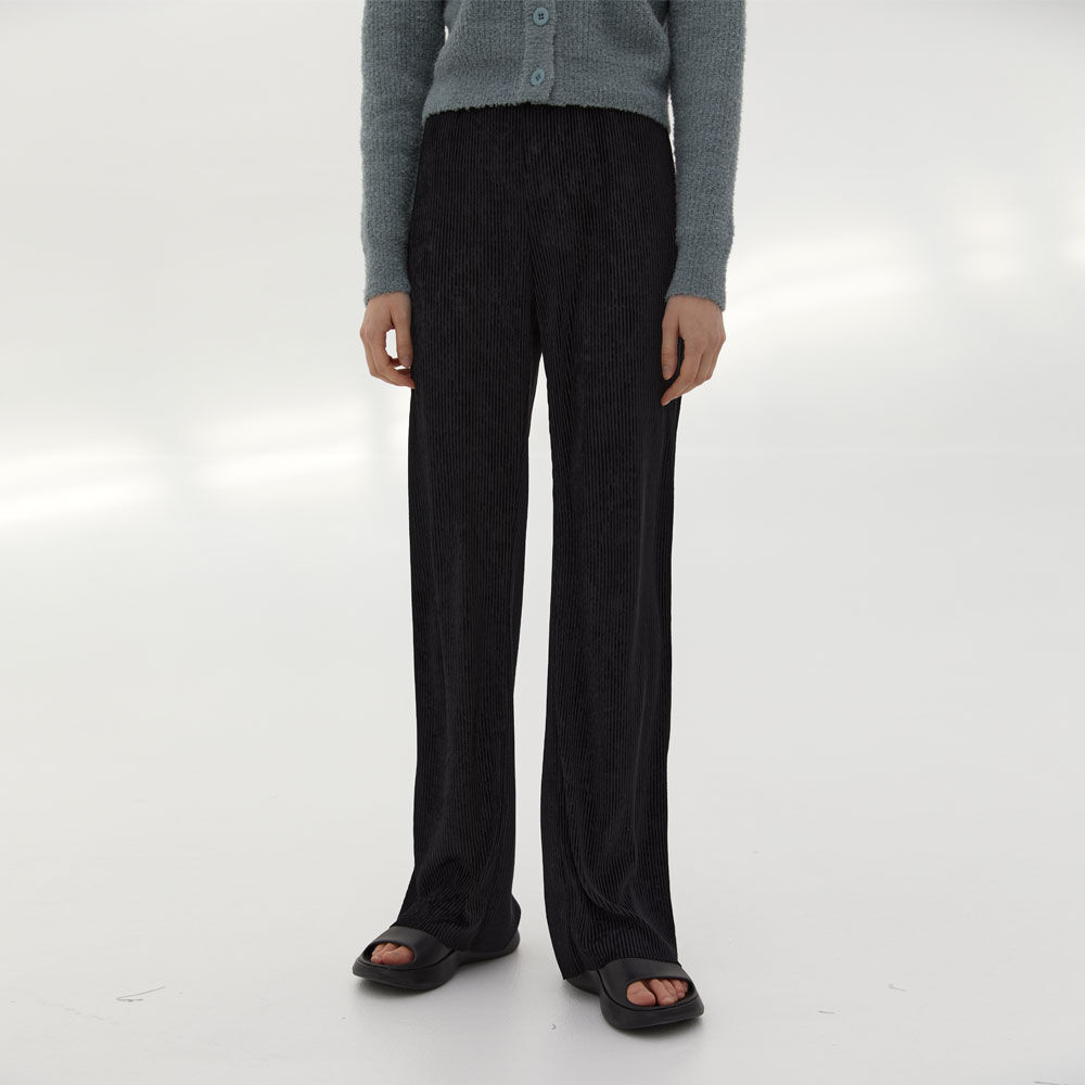 SILVER PIPING BOOTS CUT STRING PANTS BLACK - 감도 깊은 취향