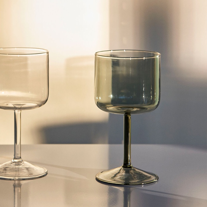 HAY Grey Tinted wine glasses set