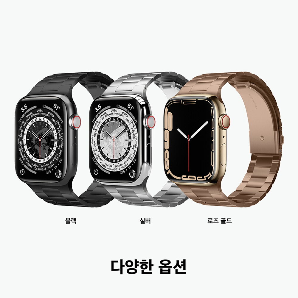 애플워치 1-10 SE 울트라1 2 공용 메탈 스테인리스 스틸 스트랩 상세 이미지 11