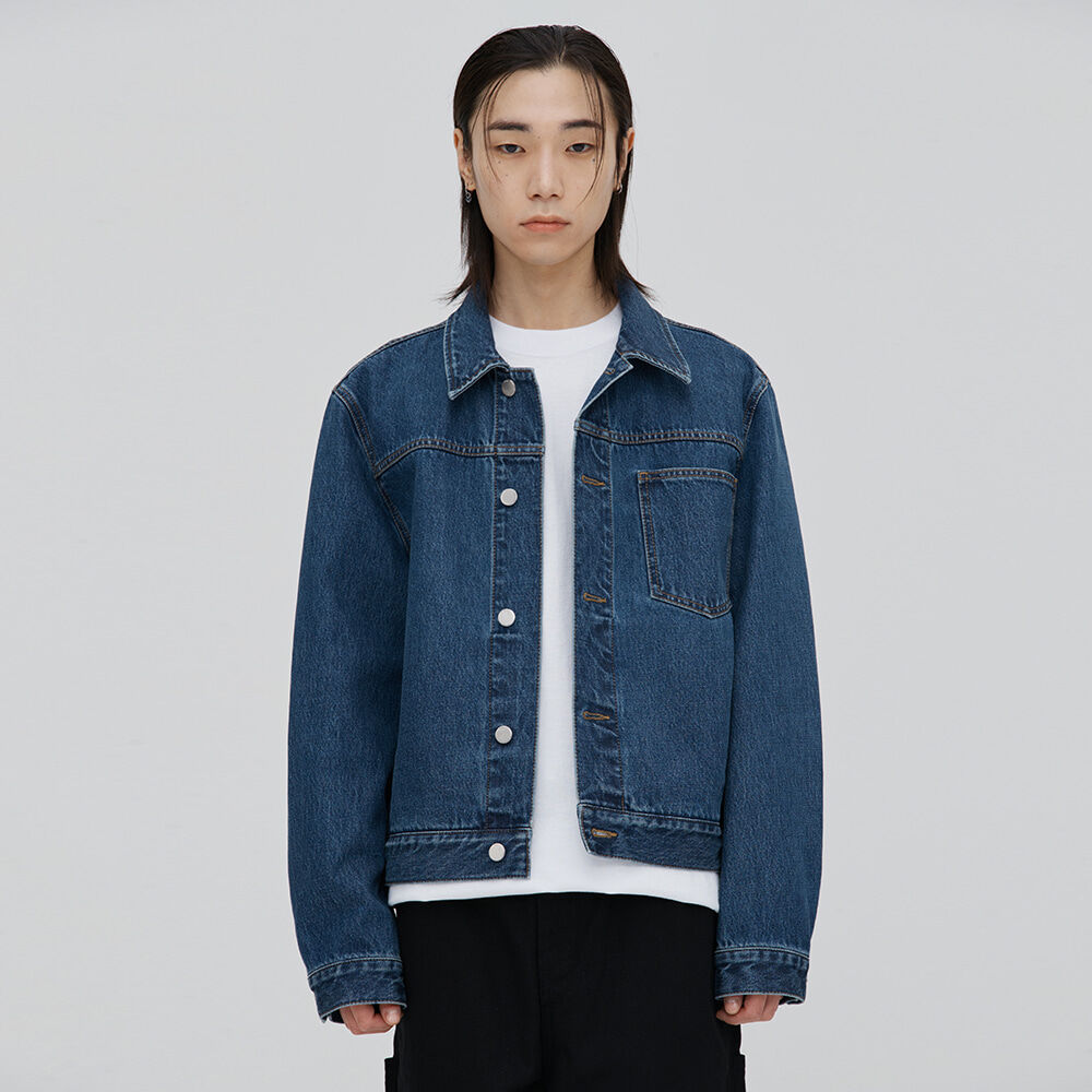 Non-fade curve stitch denim jacket - INDIGO - 감도 깊은 취향
