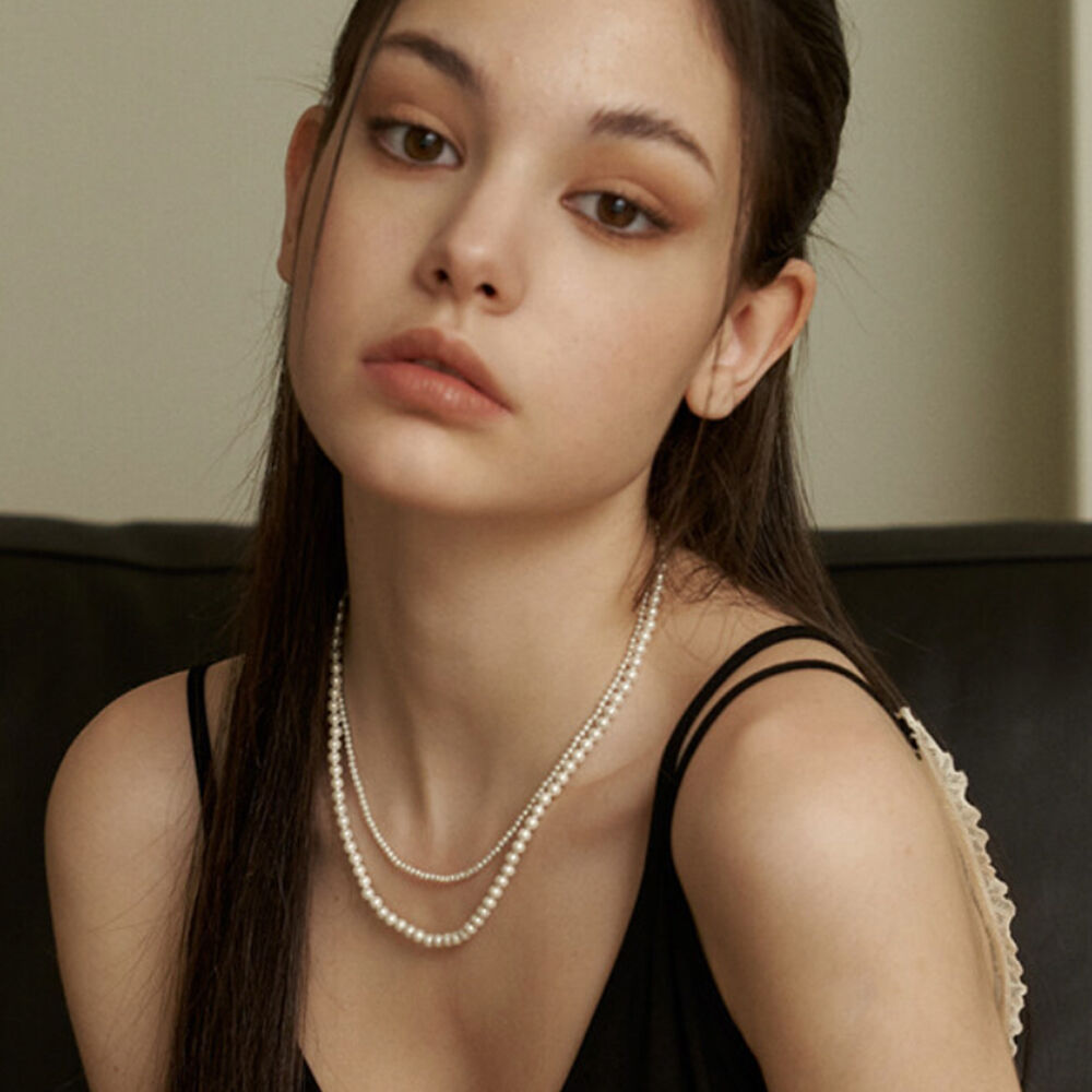★VINTAGE HOLLYWOOD★ Pixel Smile Pearl Necklace_VH25NNNE102 Pixel Smile Pearl Necklace_VH25NNNE102V - 감도 깊은 취향