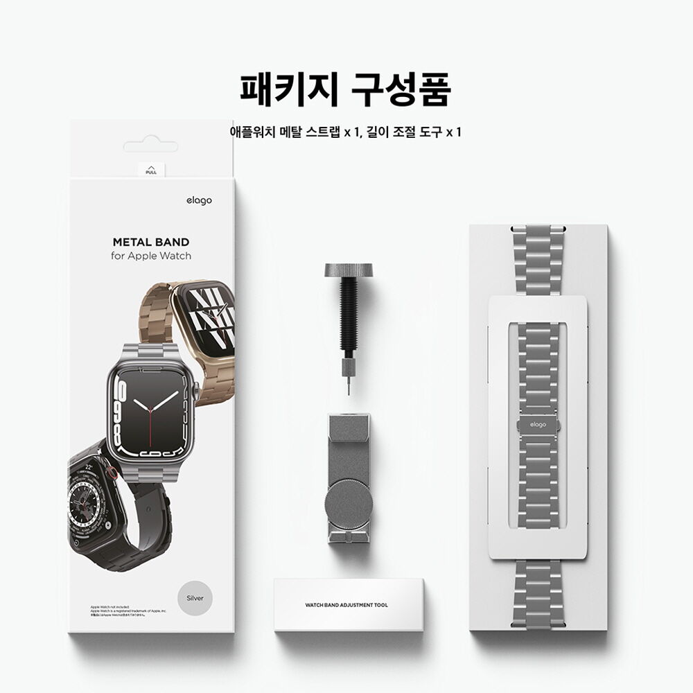 애플워치 1-10 SE 울트라1 2 공용 메탈 스테인리스 스틸 스트랩 상세 이미지 13
