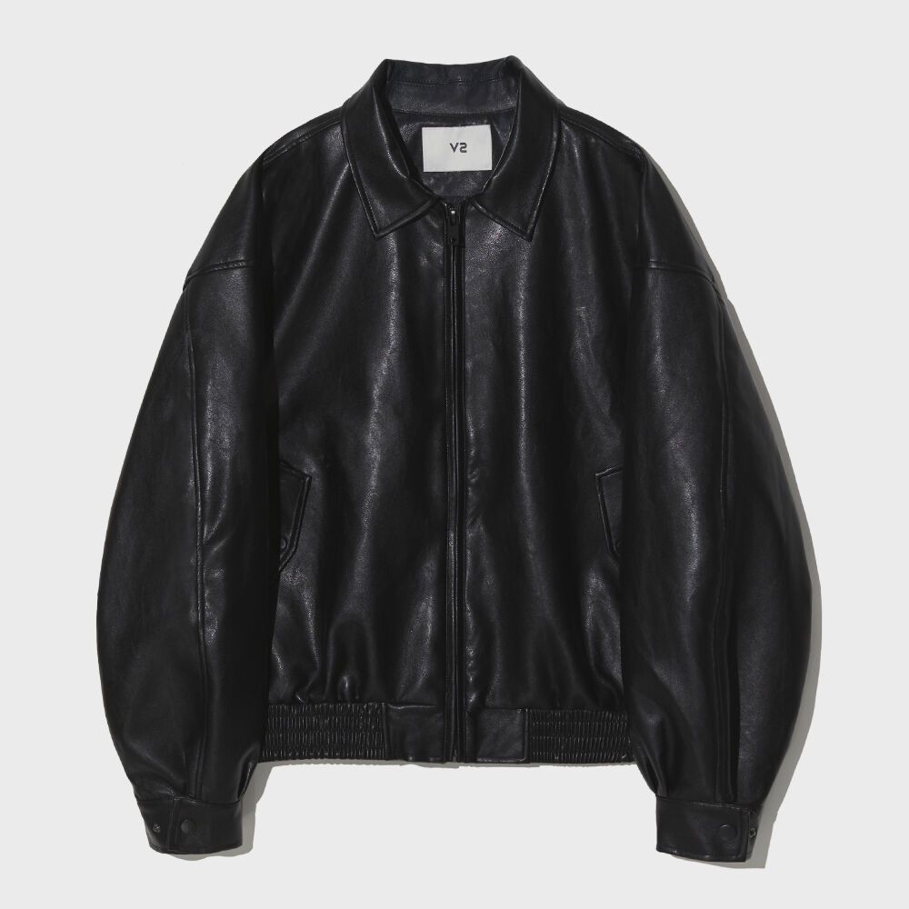 Vegan Leather Bomber Jacket Black - 감도 깊은 취향 셀렉트샵 29CM